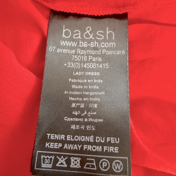 NWT size 0 ba&sh Robe Iana dress  Short dress
V neck
Balloon sleeves
100% cotton - Picture 5 of 11